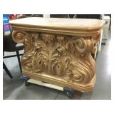 Golden-colored composite table, really heavy