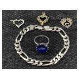 Sterling Silver Jewelry, Tw 30g, Sz 7ï¿½in