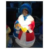Vtg empire blow mold christmas caroler lights up,