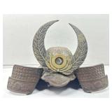 Vtg Cast Iron Japanese Samurai Helmet 13x8x10in H