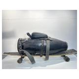 Custom-made seated Remo drum strapped to long