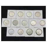 13-40% Silver Kennedy Half Dollars From 1965 To