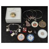 Fashion Jewelry Incl. Bracelets, Chips, Coach Pin