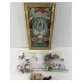 Glass doll eyes, Asian match box & January 1907