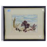 Signed Mixed Media Watercolor Underwater Painting