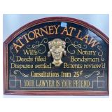 Wood Attorney At Law Sign 24x18