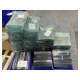 Crates of glass rectangle plates, Frosted plates,