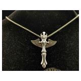 Nwt Kalifano Stainless Steel Necklace W/pendant