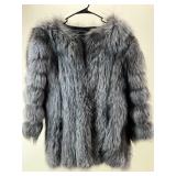 Convertible Genuine Dyed Fur Coat. Sleeves  Zip