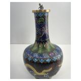 Cloisonne enamel painted vase w/marking on bottom