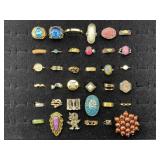 36 Fashion Jewlery Rings, Sz 5.5, 7, 7.5, 8 & Etc