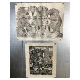 2 Margaret Burroughs Signed Linocut Prints On