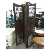 3-panel room divider, solid wood with metal
