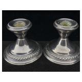 Sterling Silver Weighted Candle Holders, Tw 433g