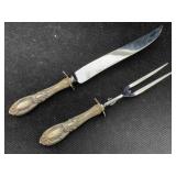 Sterling Silver Handle Large Fork/knife, Tw 360g