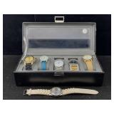 6 Watches, Mostly Quartz W/box Incl. Kelton, Style