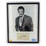 Signed Kirk Douglas framed B/W photo 12x16