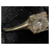 14k White Gold Ring W/diamond, Tw 2.8g, Sz 5.5