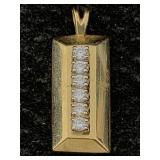 14k Gold Pendant W/diamonds, 0.5cttw, Tw 4.5g,