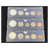 3-1966 Us 40% Silver Proof Coin Sets, Special Mint