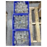 Approx 128 Glass Syrup container w/lids,