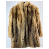Red Fox Fur Coat. Padded Shoulders, Lining Needs
