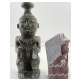 Carved stone figure, some damage & Native