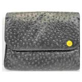 Vtg Meyers USA Black Ostrich Leather Large