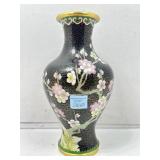 Cloisonne 10in Vase. Dent In Base