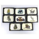 8 Doyle Yancey belt buckles, brass, assorted