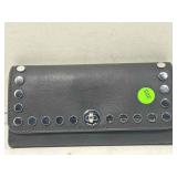 Michael Kors Black Leather Rivington Stud Wallet