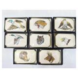 8 Doyle Yancey belt buckles, brass, assorted