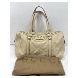 Gucci Beige Guccissima Leather Brit Boston Bag w/