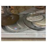 Assorted Drum Heads and Cymbal. Used.