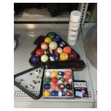 Billiard Balls, Chalk, Felt Cleaner, and More.