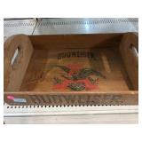 Budweiser Wooden Serving Tray. Approx. 18 inches