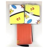 3 trading card collector zip storage books.