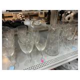 Etched Carafe and Glasses.