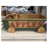 Wooden Apples Wagon/Cart. Approx. 20 inches long.
