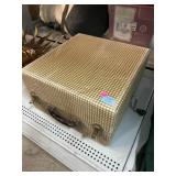 Vintage portable hand crank phonograph