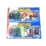 2 super hero action figure play sets