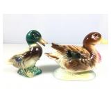 2 porcelain duck figures. One marked Japan on