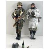 2 WWII German soldiers, 12 in tall