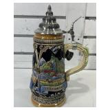 German beer stein w/metal lid, 10 in, LE
