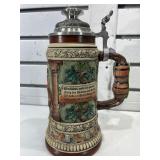 German beer stein w/metal lid 10 in tall, LE
