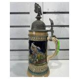 German beer stein w/metal lid, The Red Baron 12