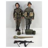 2 WWII German soldiers, 12 in tall