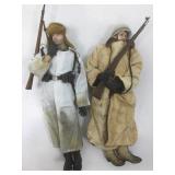 2 WWII German soldiers, 12 in tall
