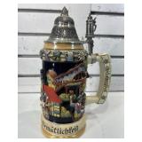German beer stein w/metal lid, 10 in, LE