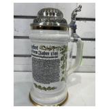 German beer stein w/lid, 8 in tall